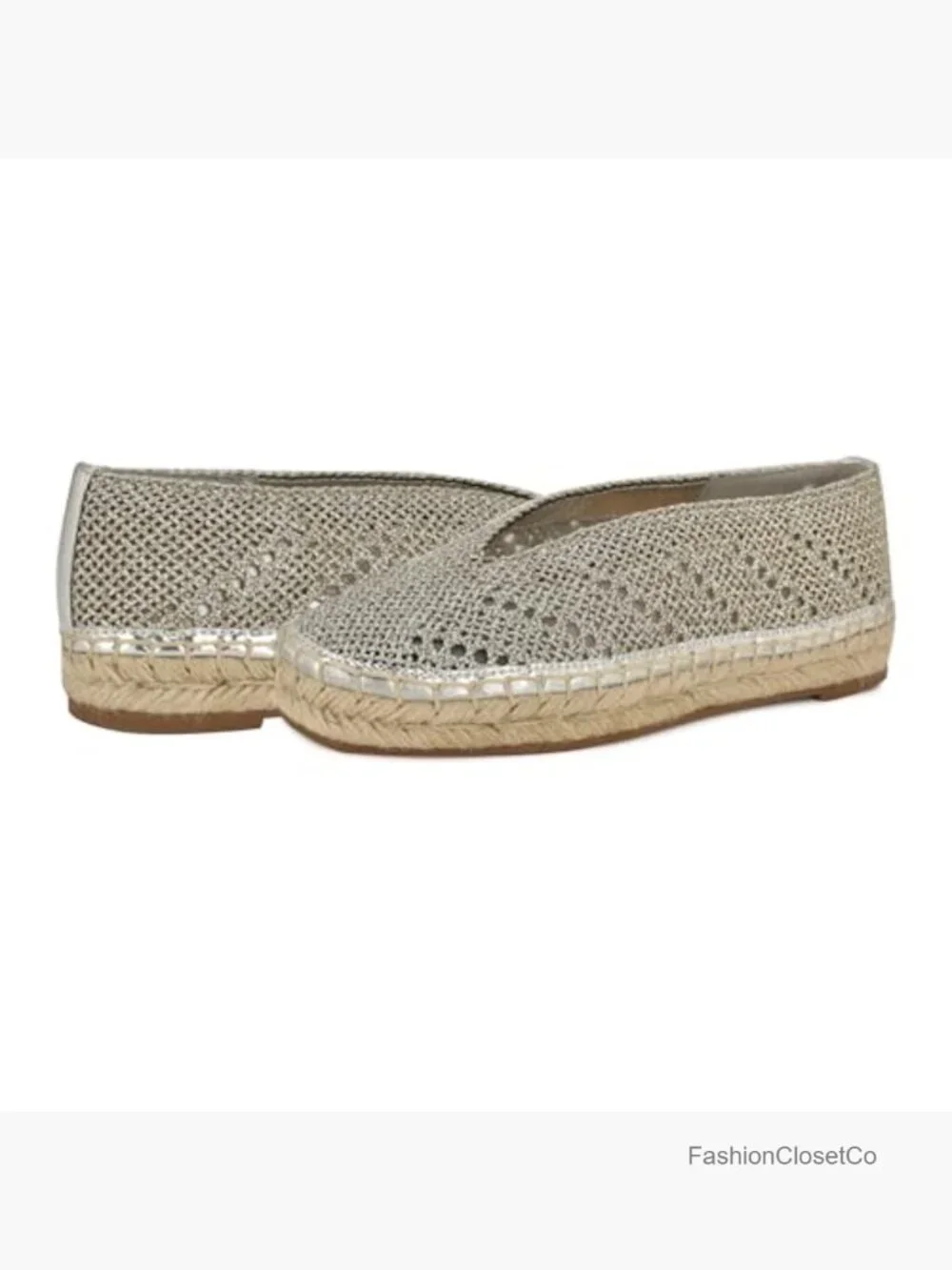 Square Toe Espadrilles with Woven Detailing - Slip-On Flat